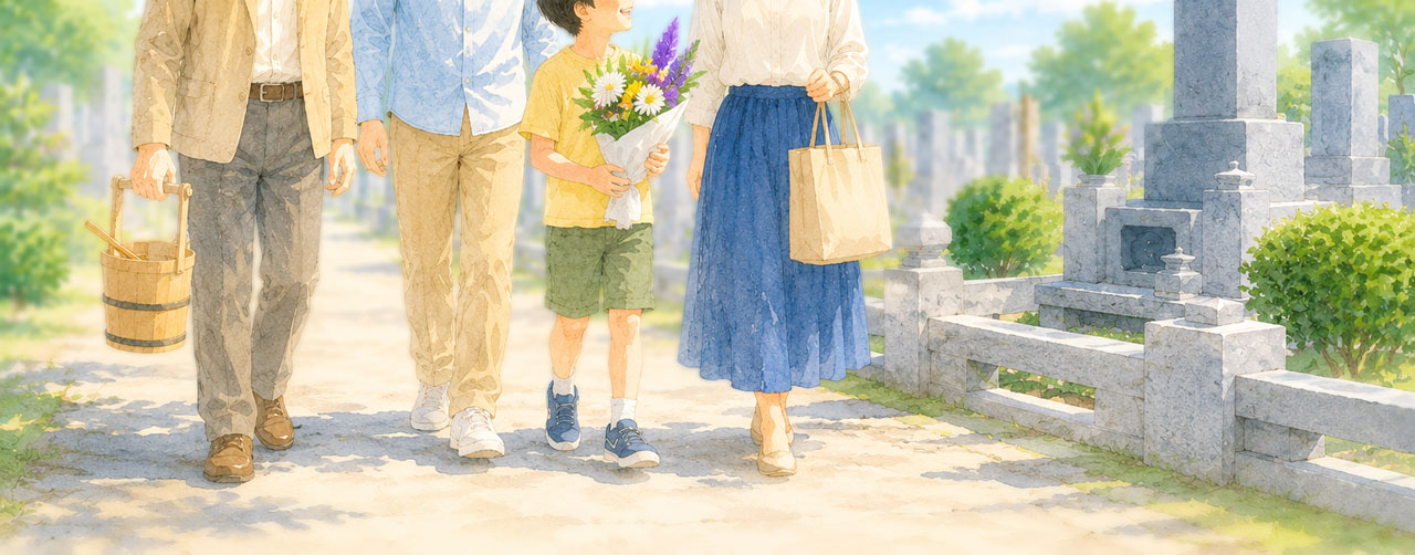 お墓参りの風景